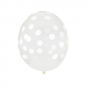 5 Balões Confetis Brancos Impresssos